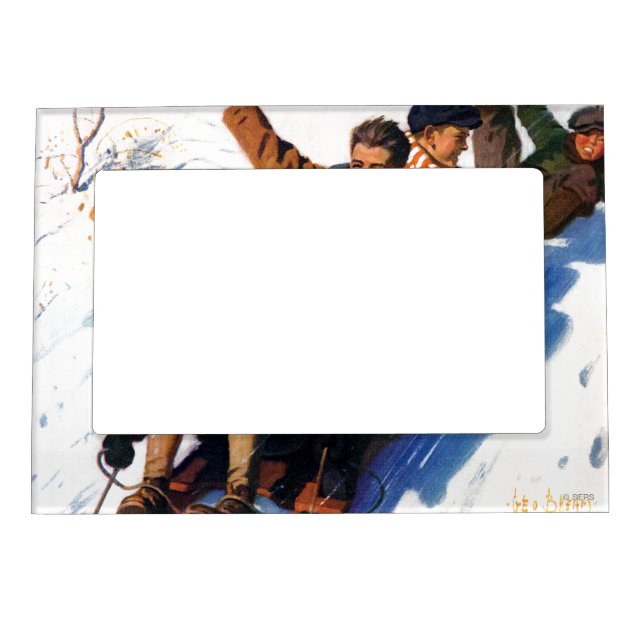 Tobagganing Magnetic Picture Frame (Front)