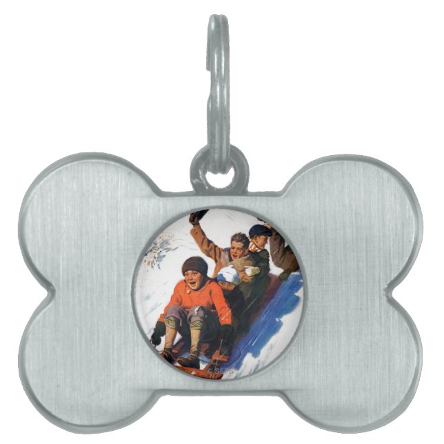 Tobagganing Pet ID Tag (Front)