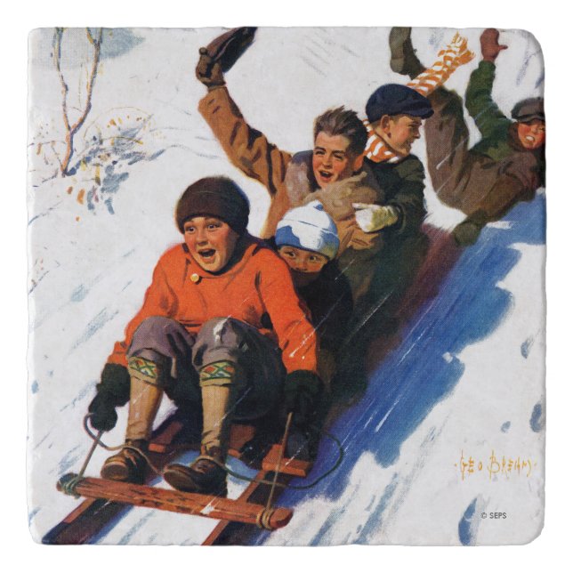 Tobagganing Trivet (Front)