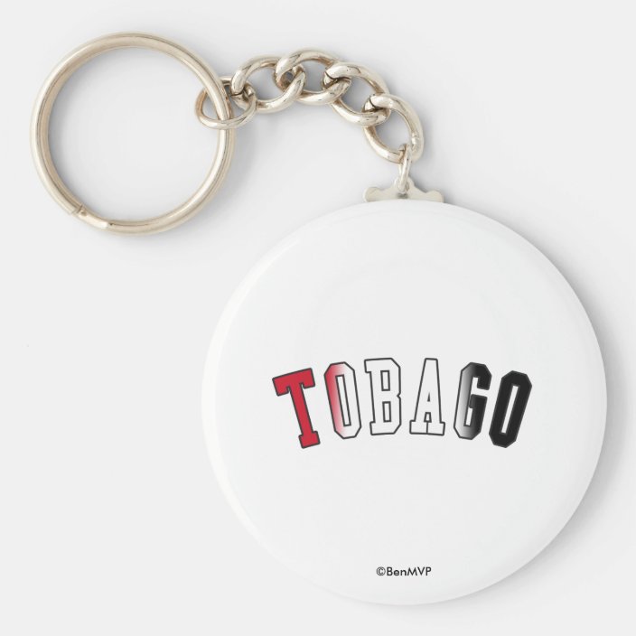 Tobago in National Flag Colors Keychain