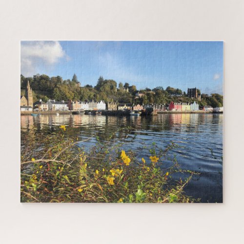 Tobermory Isle of Mull Scotland with Flowers Jigsaw Puzzle