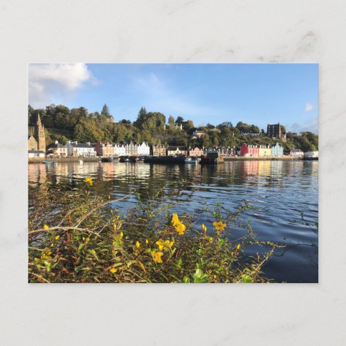 Tobermory Isle of Mull Scotland with Flowers Postcard