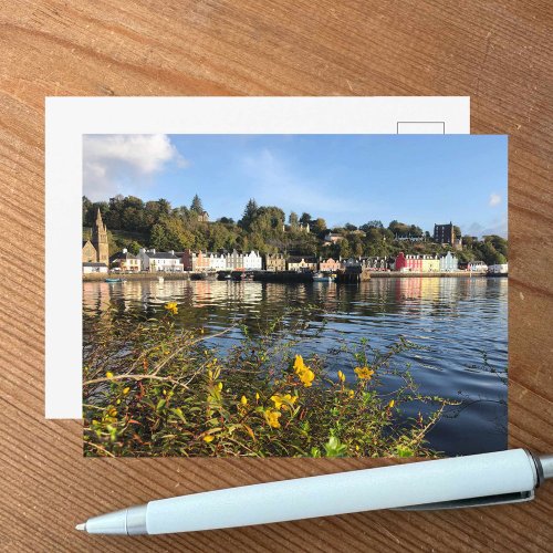 Tobermory Isle of Mull Scotland with Flowers Postcard