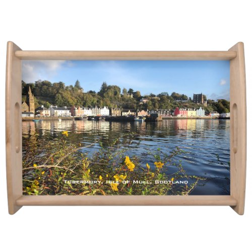 Tobermory Isle of Mull Scotland with Flowers Serving Tray
