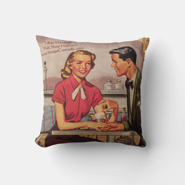 Tobey Heydon:  1950s Malt Shop Heaven! Throw Pillow (Front)