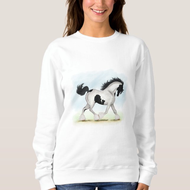 Tobiano Gypsy Vanner Horse Sweatshirt (Front)