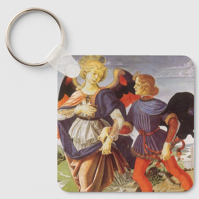 Tobias and the Angel by Andrea del Verrocchio Keychain (Front)