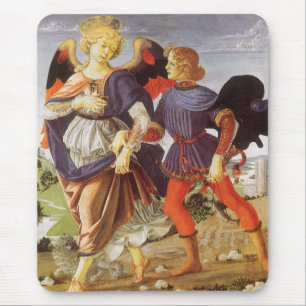 Tobias and the Angel by Andrea del Verrocchio Mouse Pad