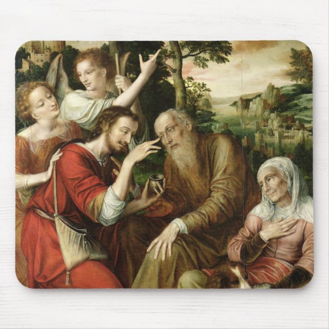 Tobias Curing his Father's Blindness, 1563 Mouse Pad (Front)
