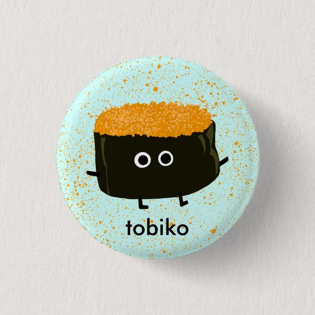 Tobiko Sushi Button (Front)