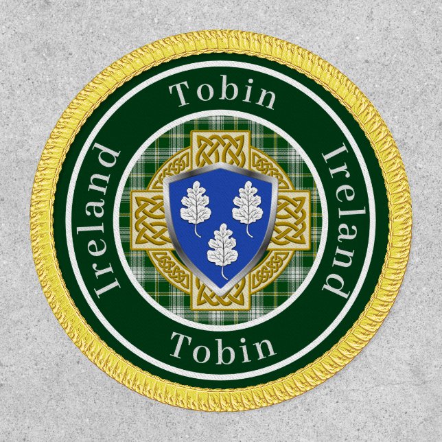 Tobin Irish Shield/Cross Personalized  Patch (Front)