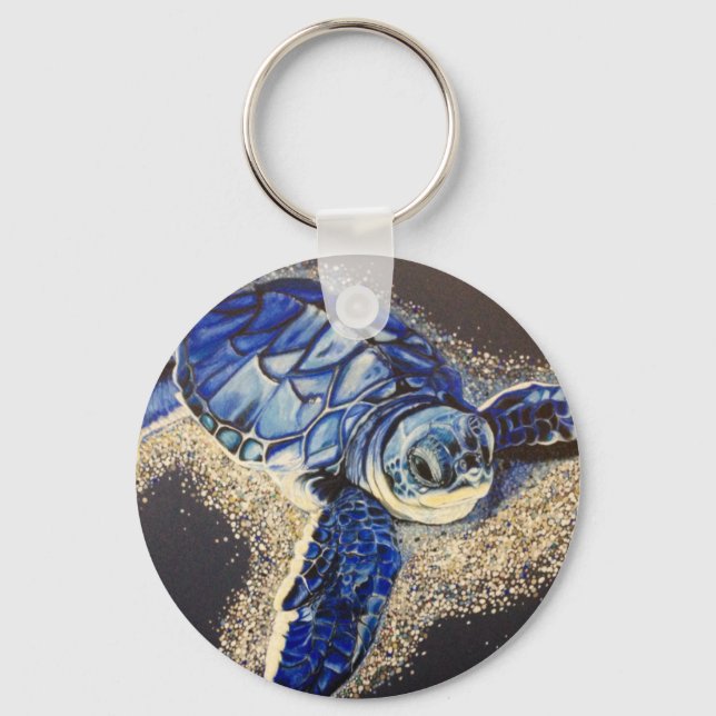 Tobin the baby sea turtle keychain (Front)