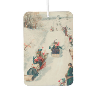 "Tobogganing", Chromolithograph, Louis Prang & Co. Air Freshener
