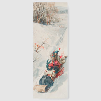 "Tobogganing", Chromolithograph, Louis Prang & Co. Bookmarks