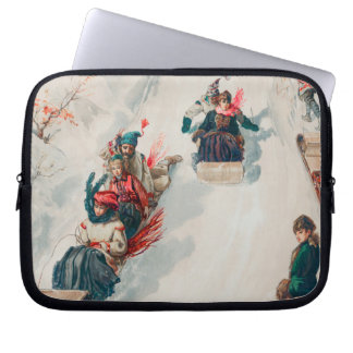 "Tobogganing", Chromolithograph, Louis Prang & Co. Laptop Sleeve