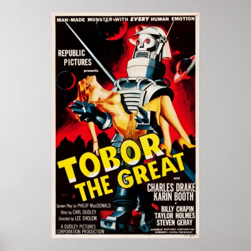 Tobor The Great Sci Fi Robots Retro Movie Poster