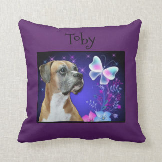 Toby The Boxer Throw Pillow