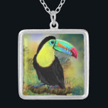 Toco Toucan Necklace<br><div class="desc">Tropical Toco Toucan Bird Necklaces MIGNED Painting</div>