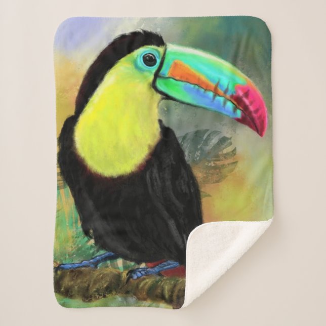 Toco Toucan Sherpa Blanket (Front)