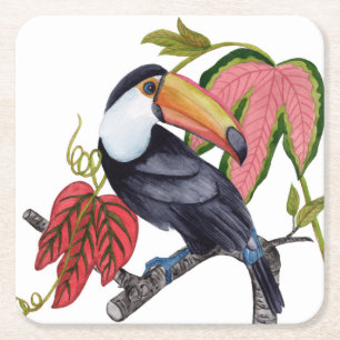 Toco Toucan Square Paper Coaster
