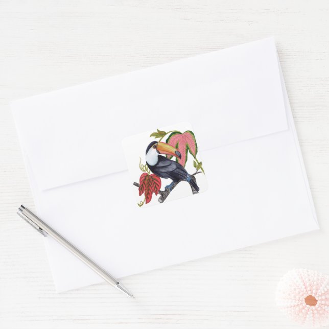 Toco Toucan Square Sticker (Envelope)