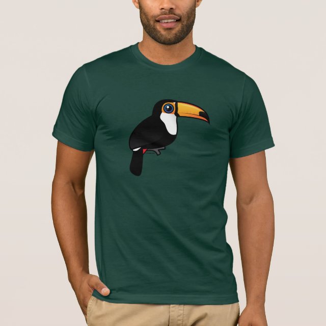 For det andet Gå ned ærme Birdorable Toco Toucan Men's Basic American Apparel T-Shirt