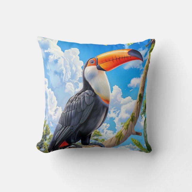 Toco toucan throw pillow (Front)