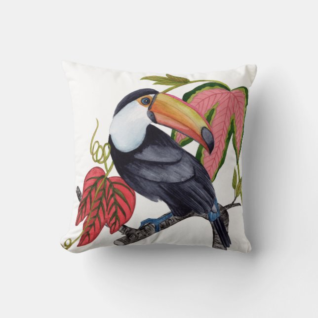 Toco Toucan Throw Pillow (Front)