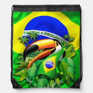 Toco Toucan with Brazil Flag Backpacks
