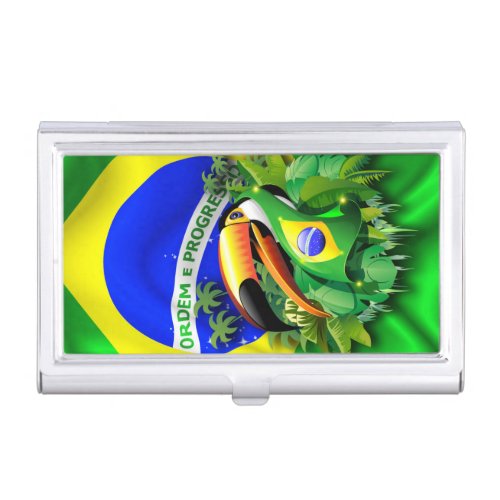 Toco Toucan with Brazil Flag  Business Card Case