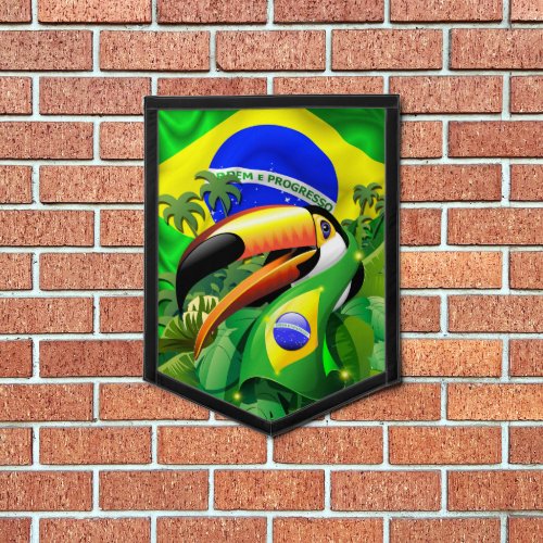 Toco Toucan with Brazil Flag Tie