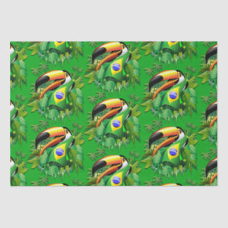 Toco Toucan with Brazil Flag  Tissue Paper