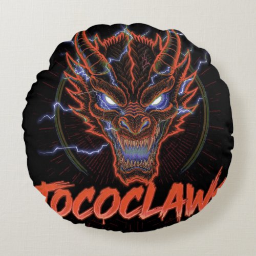 TOCOCLAWS Biohazard Skeleton: Radioactive Gas Mask Round Pillow