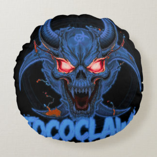 TOCOCLAWS Biohazard Skeleton: Radioactive Gas Mask Round Pillow