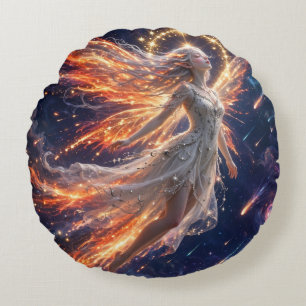 TOCOCLAWS Celestial Galaxy Cosmic Fairy Fantasy An Round Pillow
