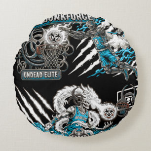 TOCOCLAWS Cyborg Dunkforce - Undead Elite Basketba Round Pillow