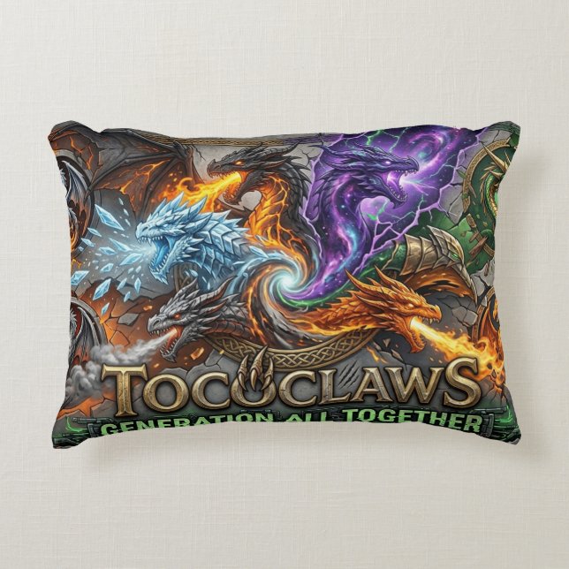 TOCOCLAWS Generation All Together - Epic Elemental Accent Pillow (Front)