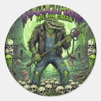 TOCOCLAWS Million Green Gator - Biohazard Swamp Mu Classic Round Sticker