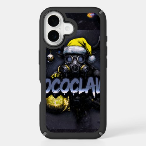 tococlaws, toxic baseball, gas mask art, skeleton  iPhone 16 case