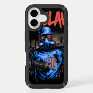TOCOCLAWS Toxic Baseball Skeleton Cyber Gas Mask  iPhone 16 Case