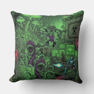 TOCOCLAWS Toxic Cavern Lab - Biohazard Monster Bat Throw Pillow