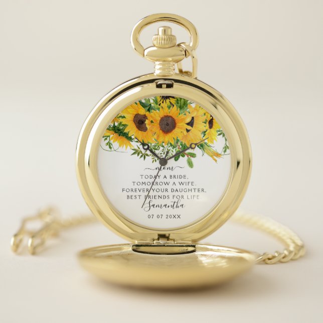 Today a Bride Mom Wedding Keepsake Gift Pocket Watch (Inside)