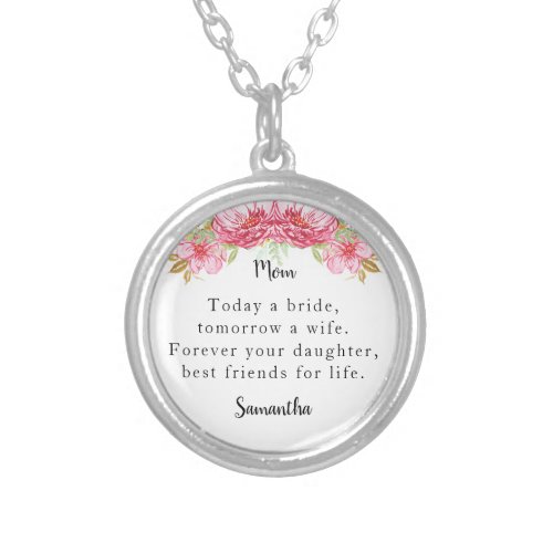 Today a Bride Mother_of_the_Bride Keepsake Silver Plated Necklace