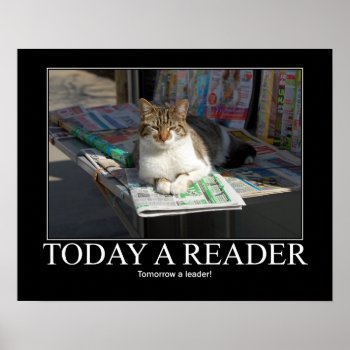 Today A Reader Cat Artwork Poster by artisticcats at Zazzle