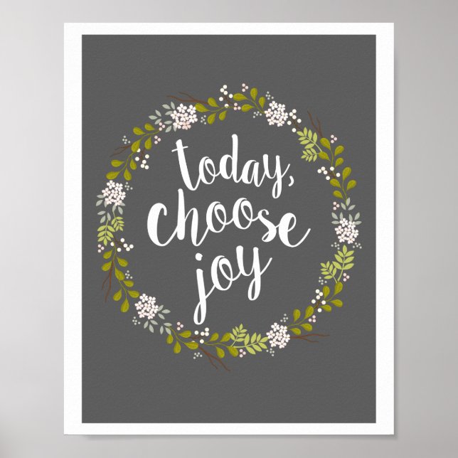 Today, Choose Joy Inspirational Quote Art Print (Front)