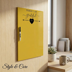 Today I am Grateful For Metallic Gold Dry Erase Board