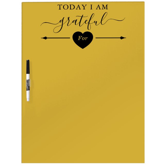 Today I am Grateful For Metallic Gold Dry Erase Board (Front)
