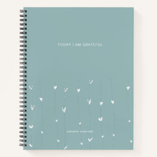 Today I Am Grateful Quote Hearts Notebook