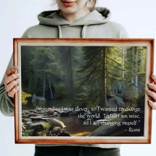 Today I Am Wise Quote Nature Landscape  Poster
