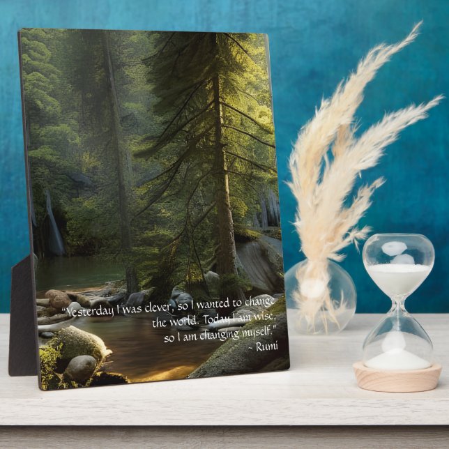 Today I Am Wise Quote Nature Landscape Tabletop Plaque (Side)